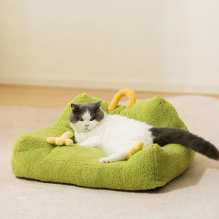 Soft Plush Monster Design Elevated Dog & Cat Sofa Bed