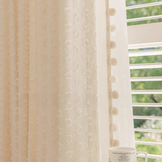 Textured Pom-Pom Edge Curtain