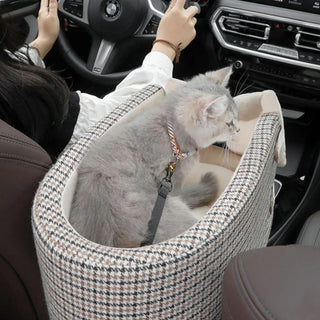 Houndstooth Lookout Console Bow Tie Pet Car Seat