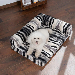 Zebra-Pattern Large Removable Washable Orthopedic Dog & Cat Pillow Bed