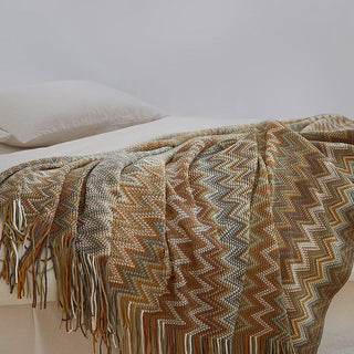 Zigzag Knit Throw Blanket