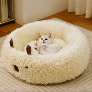 Alpaca Shaped Fluffy Plush Warm Removable Dog & Cat Bed