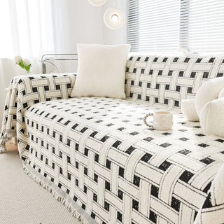 Cozy Winter Crosshatch Style Sofa/Couch Cover