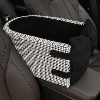 Houndstooth Lookout Console Bow Tie Pet Car Seat