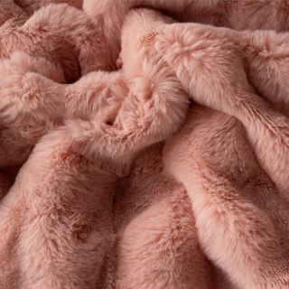 Plush Faux Rabbit Fur Throw Blanket