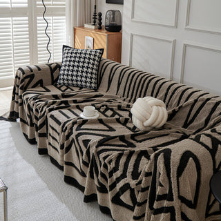 Geometric Pattern Plush Sofa Cover