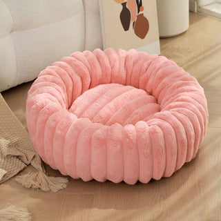 Ultra-Soft Plush Round Donut Support Dog & Cat Bed