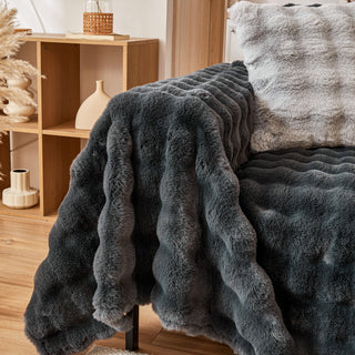 Cozy Faux Fur Ripple Sofa/Couch Cover