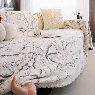 Leaf Pattern Chenille Sofa Cover