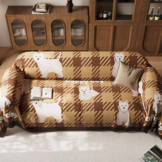 Plaid Dachshund Sofa/Couch Cover