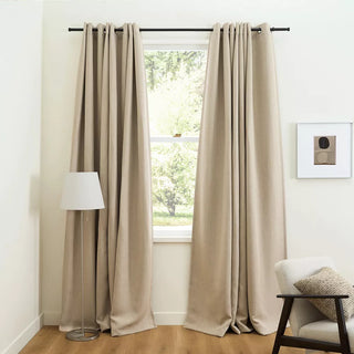 Faux Linen Polyester Curtain